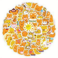 100pcs Little Bear Series Cartoon Character Journals Stickers Waterproof