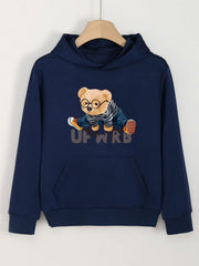 Girls Dance Bear Long Sleeve Hooded Sweatshirt for Spring Fall Christmas Gift