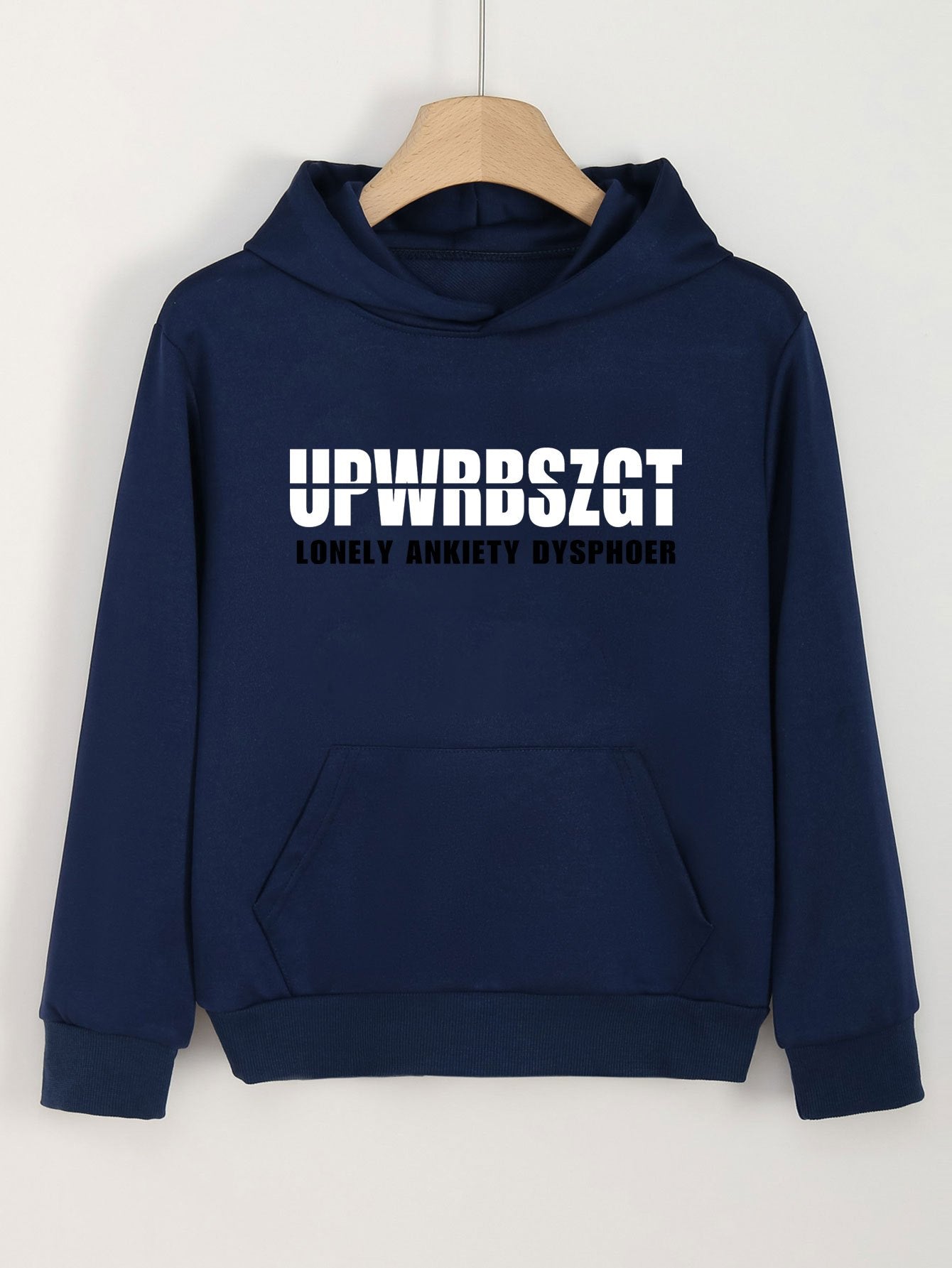 Girls Creative Letter Graphic Long Sleeve Hooded Sweatshirt Top Pullover