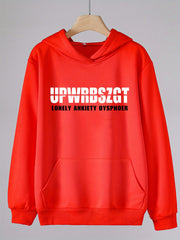 Girls Creative Letter Graphic Long Sleeve Hooded Sweatshirt Top Pullover