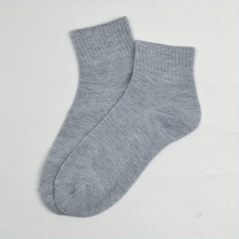 Men's Solid Crew Socks Breathable Comfy Casual Unisex Socks