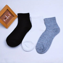 Men's Solid Crew Socks Breathable Comfy Casual Unisex Socks