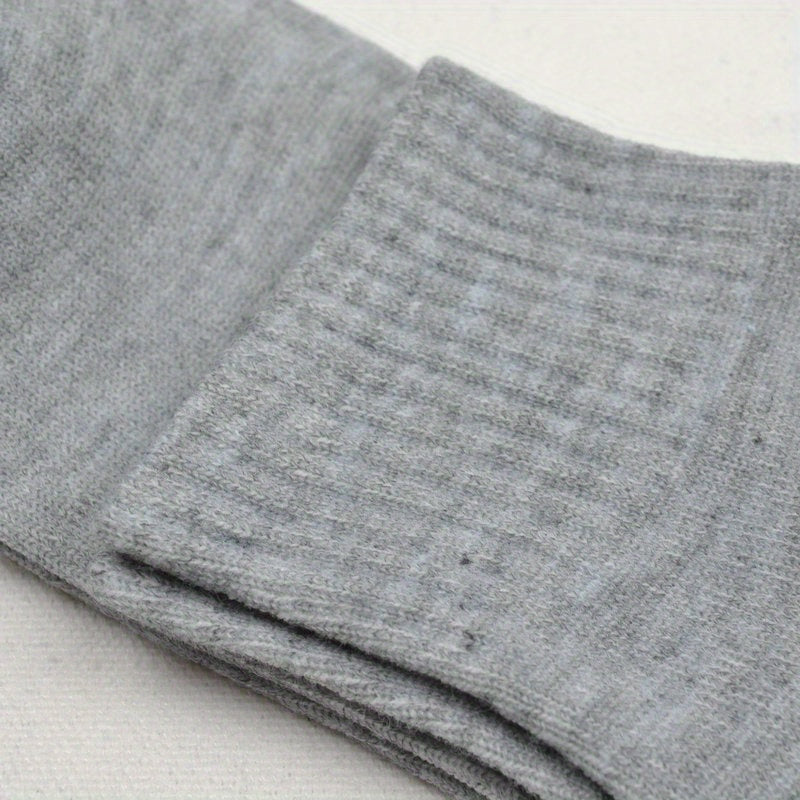 Men's Solid Crew Socks Breathable Comfy Casual Unisex Socks