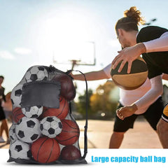 Drawstring Sports Ball Bag Football Mesh Basketball Backpack