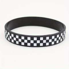 8 Pcs Concave Pattern Colored And Plaid Bracelet