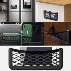 Plastic Car Storage Net Bag Mobile Phone Holder Universal Car Accessories