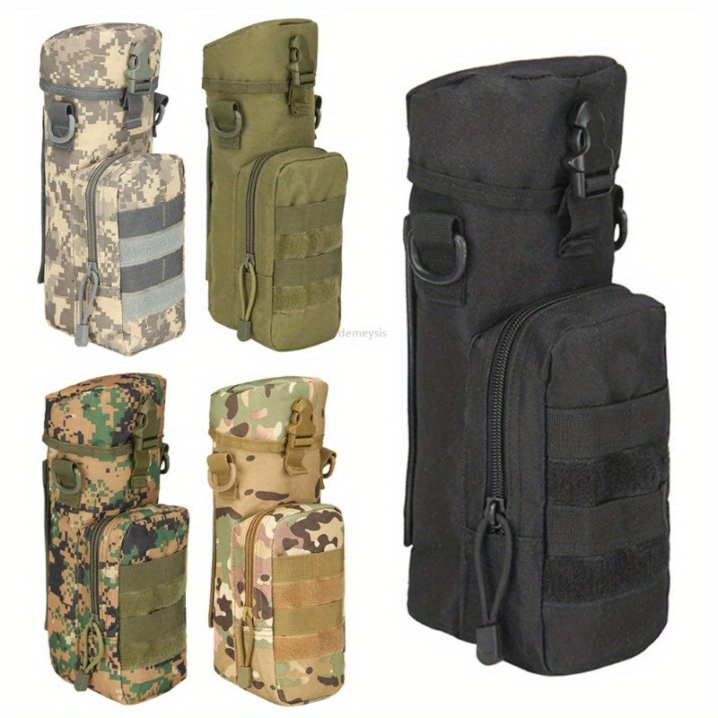 Nylon Water Bottle Pouch with Shoulder Strap for Outdoor Travel