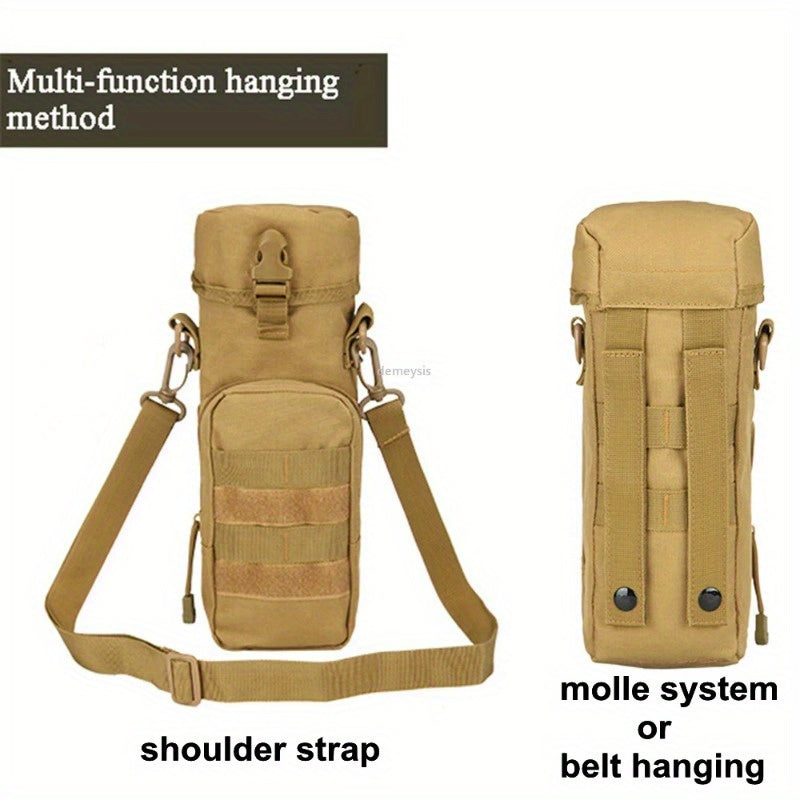 Nylon Water Bottle Pouch with Shoulder Strap for Outdoor Travel