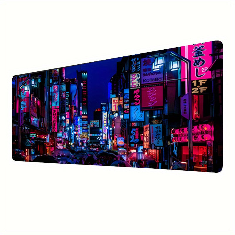 Neon Cyberpunk Anime Mouse Pad Non Slip Desk Pad Gift