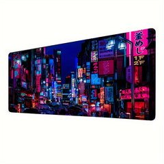 Neon Cyberpunk Anime Mouse Pad Non Slip Desk Pad Gift