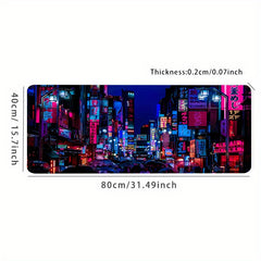 Neon Cyberpunk Anime Mouse Pad Non Slip Desk Pad Gift