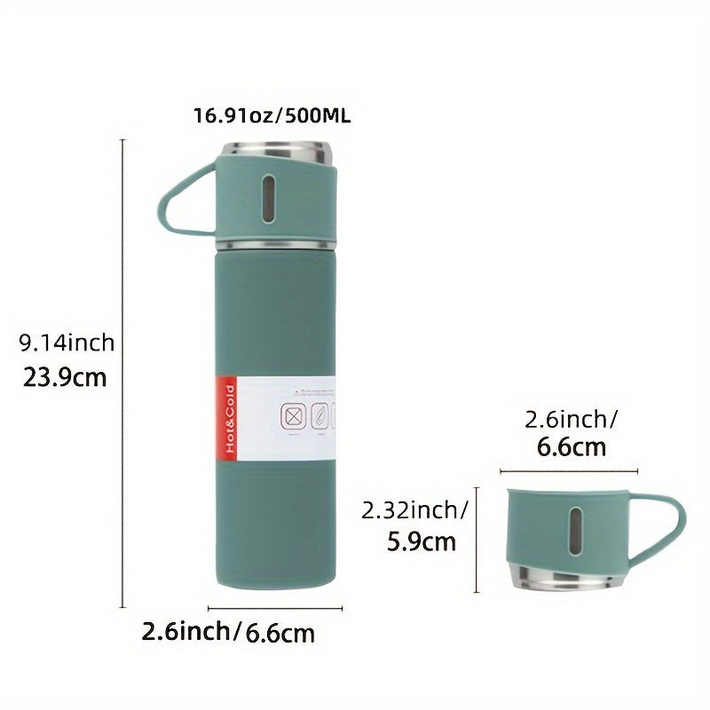 1pc Stainless Steel Vacuum Cup with 3 Lids