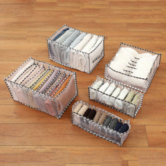 Houndstooth Wardrobe Clothes Organizer Mesh Storage Box For Jeans Bra