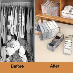 Houndstooth Wardrobe Clothes Organizer Mesh Storage Box For Jeans Bra