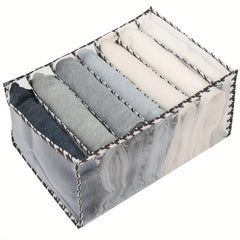 Houndstooth Wardrobe Clothes Organizer Mesh Storage Box For Jeans Bra