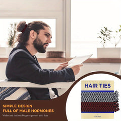 8pcs Sports Striped Hair Tie Hair Rope Ponytail Holder Men Accessories