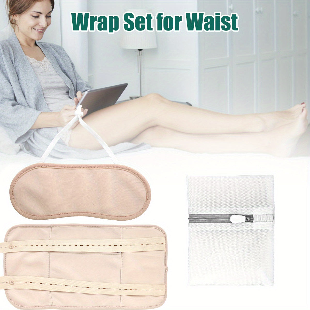 3pcs Washable Reusable Waist Neck Pack Set with Adjustable Strap
