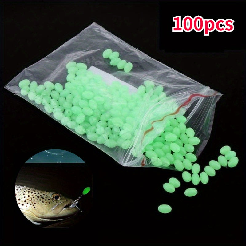 100pcs Luminous Night Fishing Beads Seawater Fishing Accessories