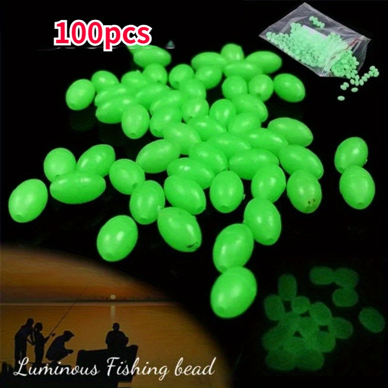 100pcs Luminous Night Fishing Beads Seawater Fishing Accessories