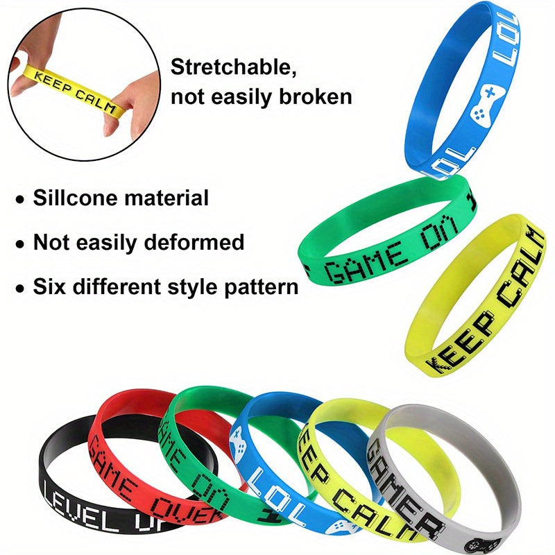 12 Pcs Mixed Inspirational Bracelets for Game Players