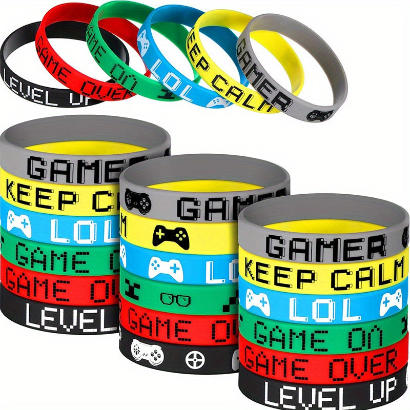 12 Pcs Mixed Inspirational Bracelets for Game Players