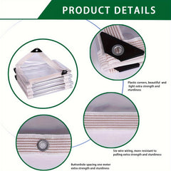 Clear Waterproof Poly Tarpaulin with Grommets for Balcony Porch Garden
