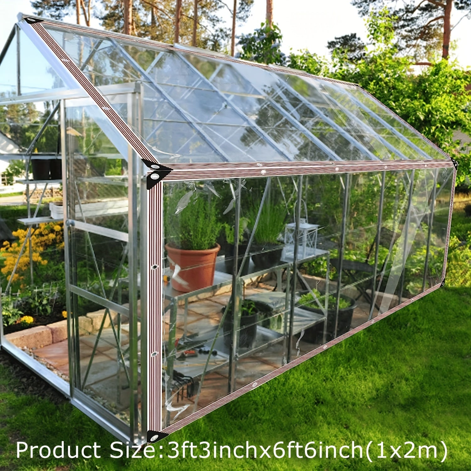 Clear Waterproof Poly Tarpaulin with Grommets for Balcony Porch Garden