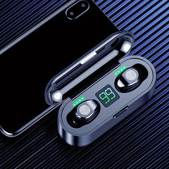 Wireless Headphones W Digital Display IPX7 Waterproof