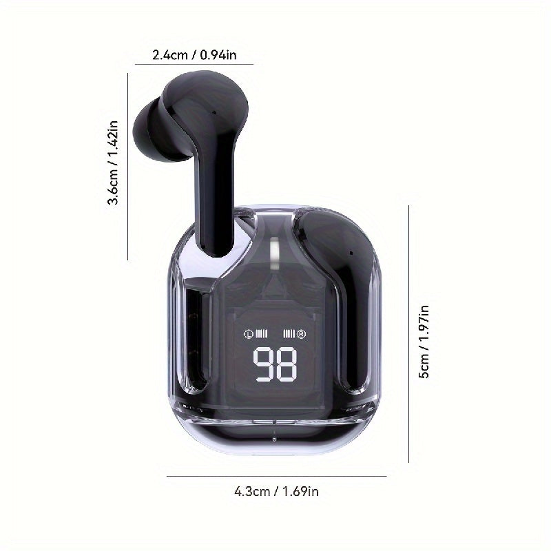 Coverless Wireless V5.3 TWS Earbuds with Digital Display