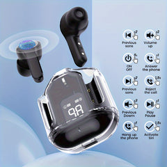 Coverless Wireless V5.3 TWS Earbuds with Digital Display