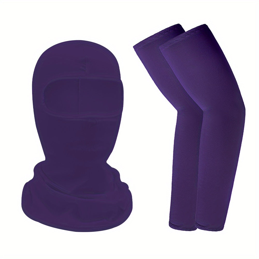 Camouflage Balaclava & Arm Sleeves Set for Outdoor Sports