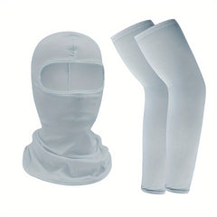 Camouflage Balaclava & Arm Sleeves Set for Outdoor Sports