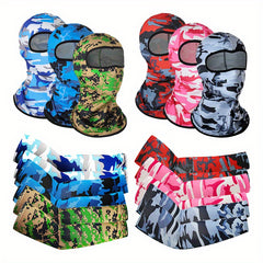 Camouflage Balaclava & Arm Sleeves Set for Outdoor Sports