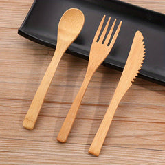 Bamboo Fork And Spoon Set Portable Travel Utensil Cutlery Set
