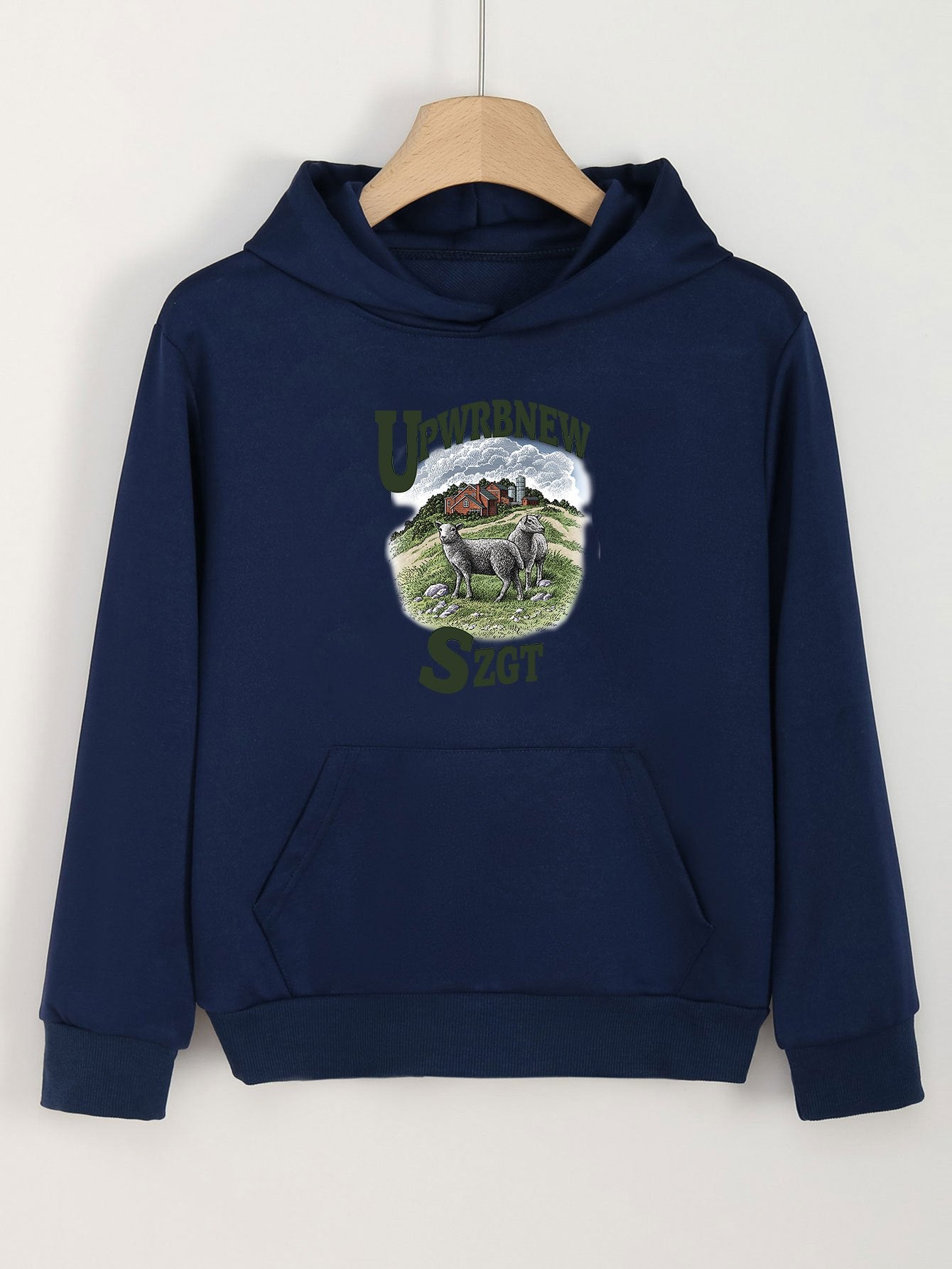 Farm Print Hooded Sweatshirt for Kids