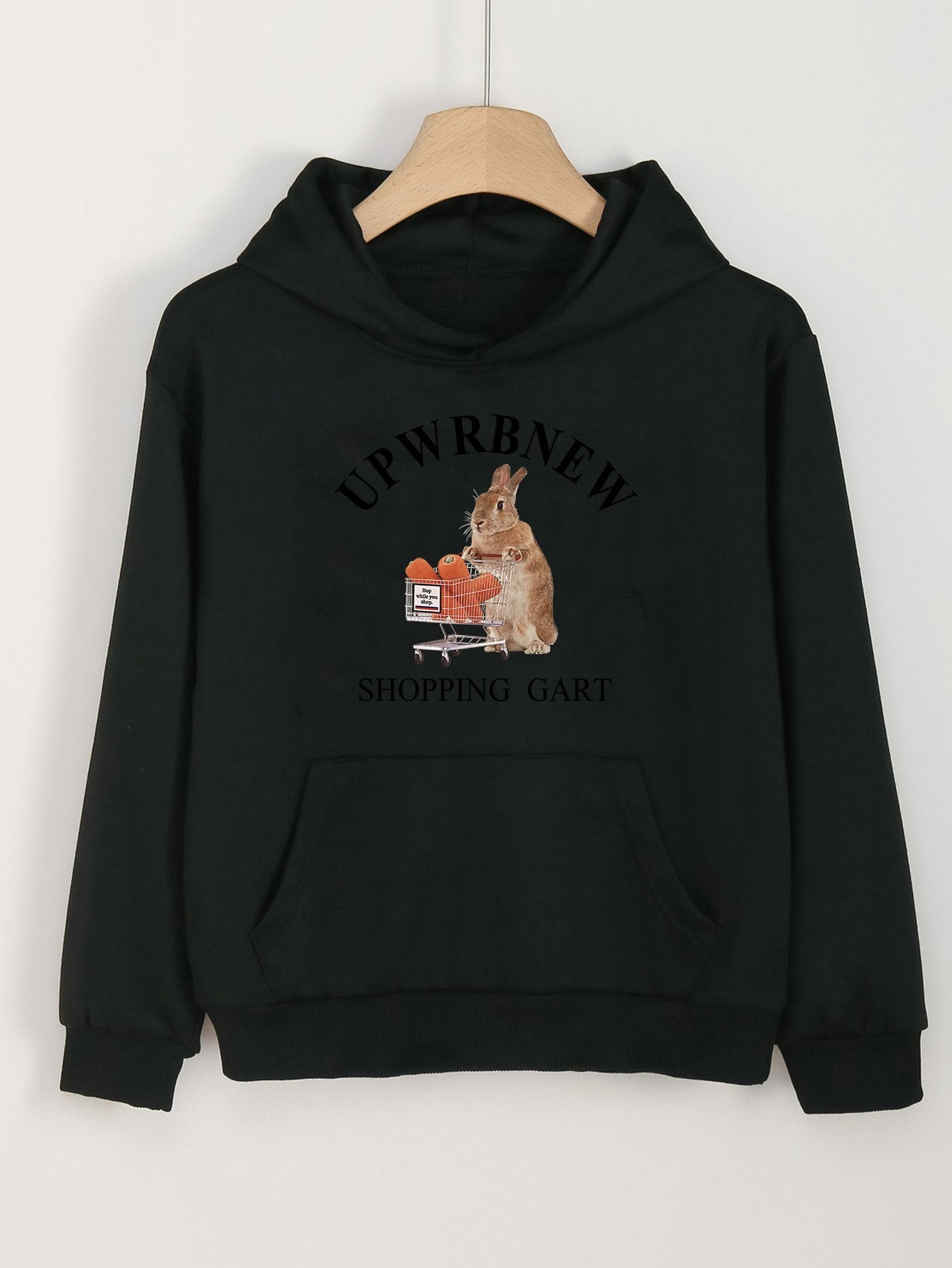 Bunny Print Hooded Sweatshirt Girls Boys Comfy Hoodies Spring Fall Sports Gift