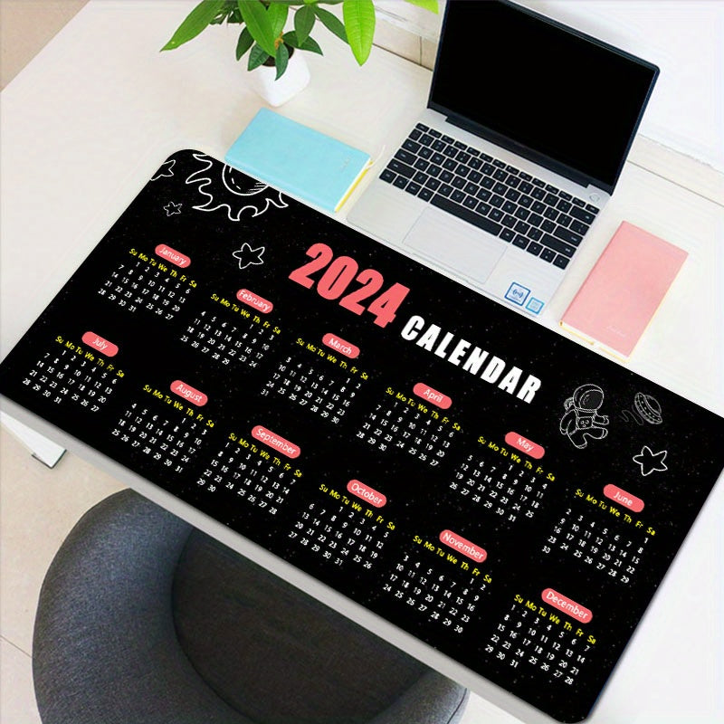 Cartoon Calendar Mouse Pad Large Gaming Mouse Pad 35.4x15.7In