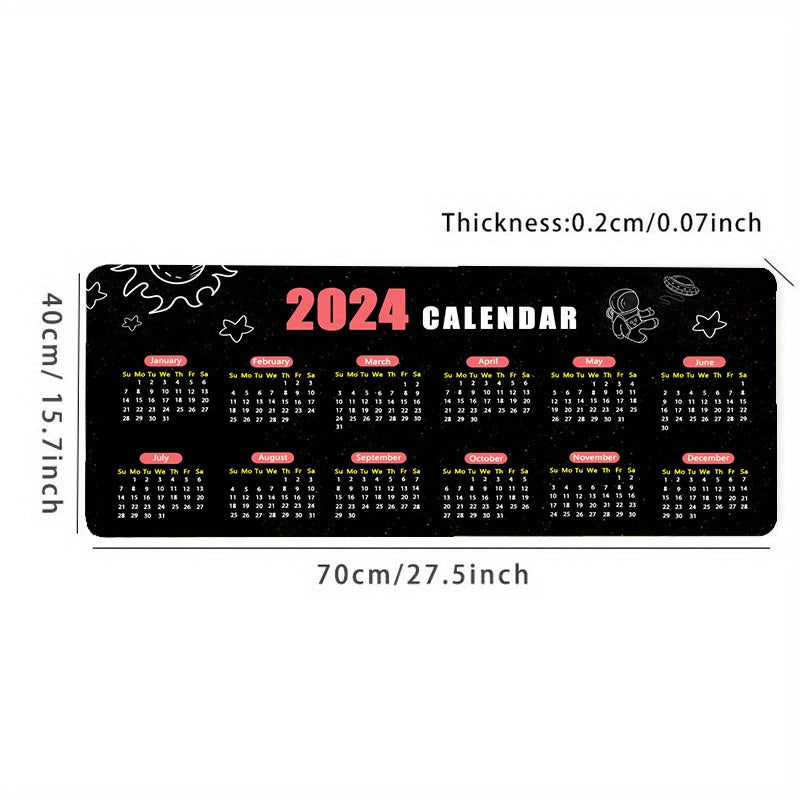 Cartoon Calendar Mouse Pad Large Gaming Mouse Pad 35.4x15.7In