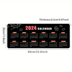 Cartoon Calendar Mouse Pad Large Gaming Mouse Pad 35.4x15.7In