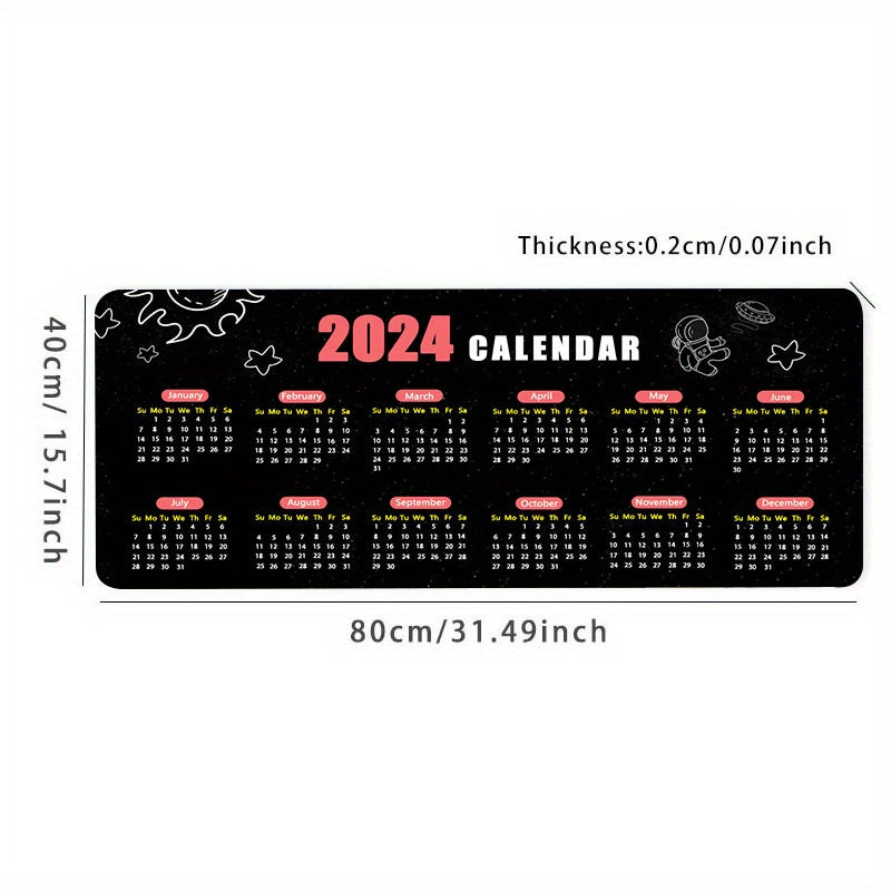 Cartoon Calendar Mouse Pad Large Gaming Mouse Pad 35.4x15.7In