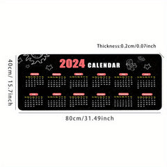 Cartoon Calendar Mouse Pad Large Gaming Mouse Pad 35.4x15.7In