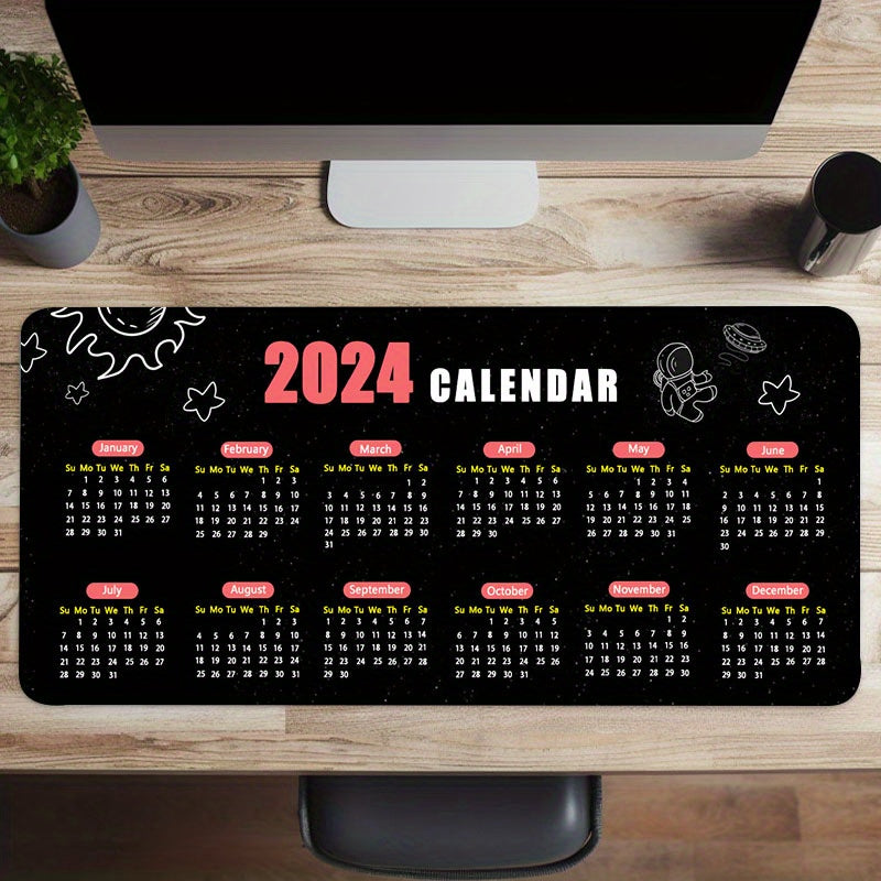 Cartoon Calendar Mouse Pad Large Gaming Mouse Pad 35.4x15.7In