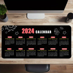 Cartoon Calendar Mouse Pad Large Gaming Mouse Pad 35.4x15.7In