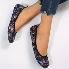 Women's Butterfly Pattern Ballet Shoes Lightweight Soft Sole Shoes