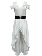 Chic Cold Shoulder Jumpsuit with Overskirts