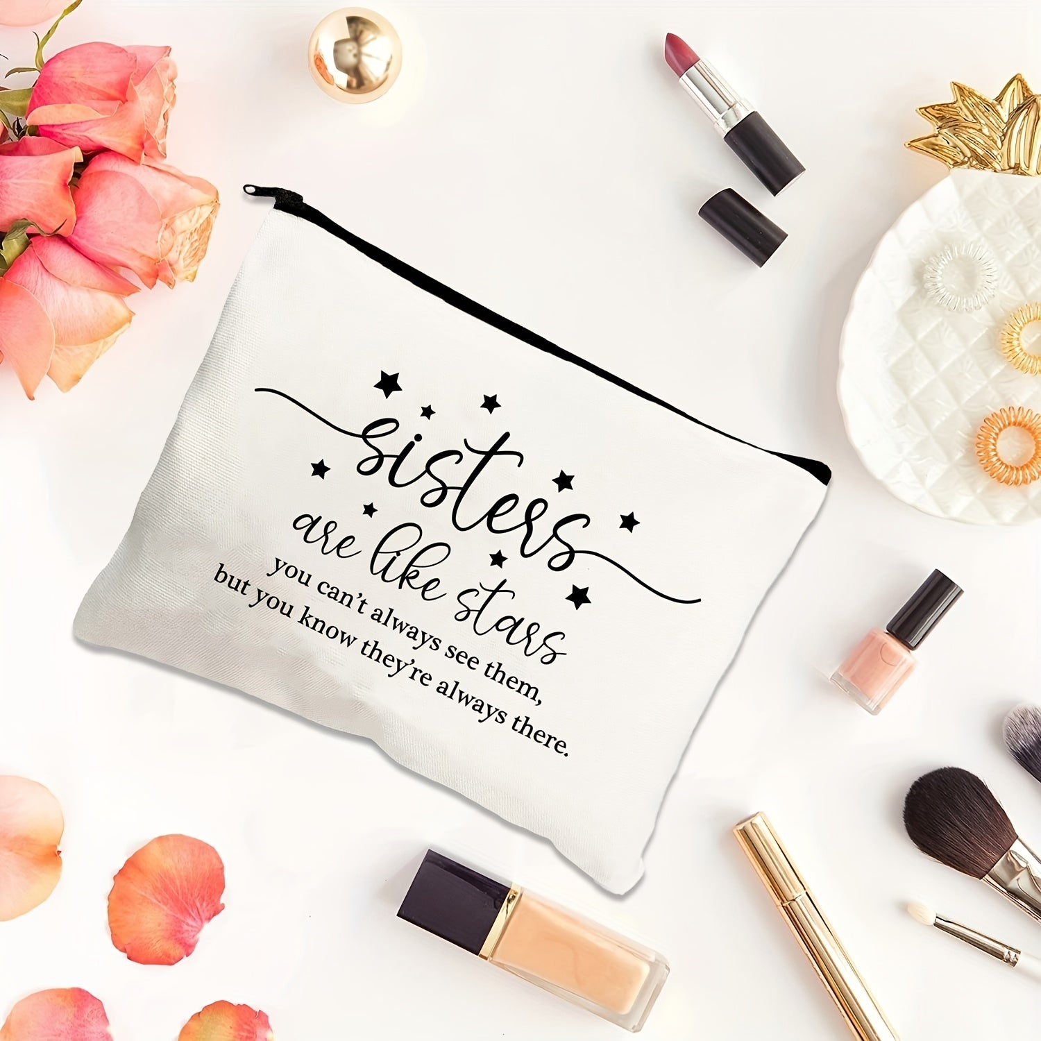 Sisters Are Like Stars Makeup Storage Bag