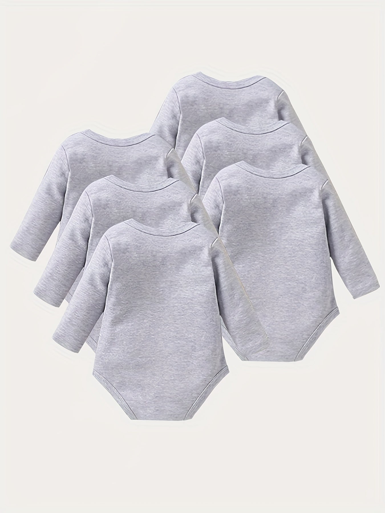6pcs Baby Girls Triangle Bodysuits Cotton Long Sleeve Rompers