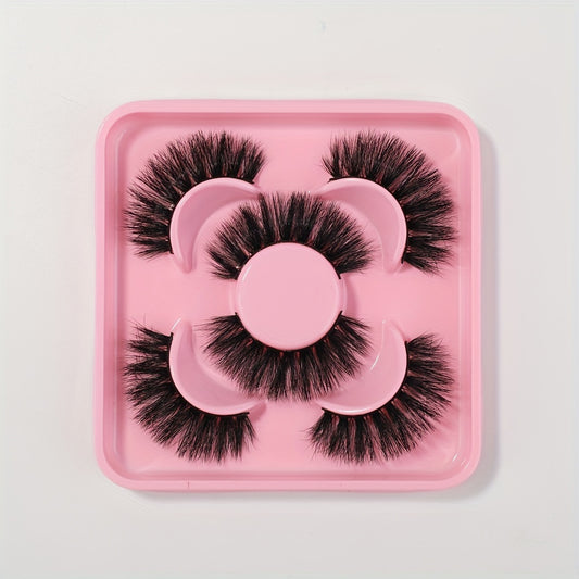 3 Pairs Volumized False Eyelashes Fluffy Wispy Cat Eye Lashes