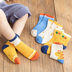 5Pairs Kids Cartoon Giraffe Socks for Autumn Winter