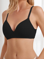 3pcs Solid T Shirt Bras Comfy & Breathable Push Up Bra Women's Lingerie